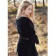 Robe médiévale en velours noir avec boutons décoratifs