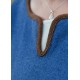 Robe viking en laine bleue mouchetée avec accents sergés