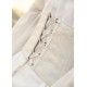 Vestido de novia medieval blanco con corsé crema