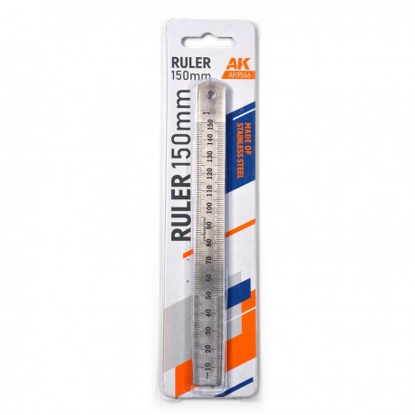 Règle de 150 mm en acier inoxydable avec table de conversion
