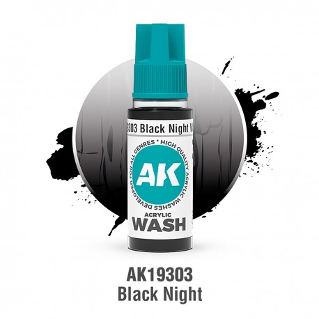 Frasco de Black Night Wash Acrílico AK-Interactive