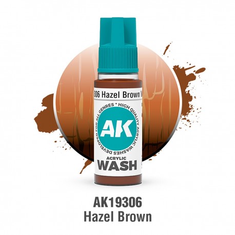 Bouteille de lavage acrylique Hazel Brown d'AK-Interactive