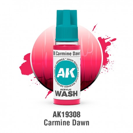 Frasco de lavagem acrílica Carmine Dawn da AK-Interactive