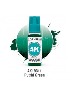 Bouteille de lavage acrylique Putrid Green AK-Interactive