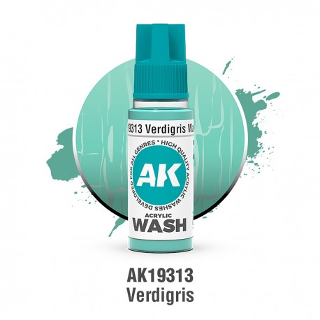 Frasco de lavagem acrílica Verdigris da AK-Interactive