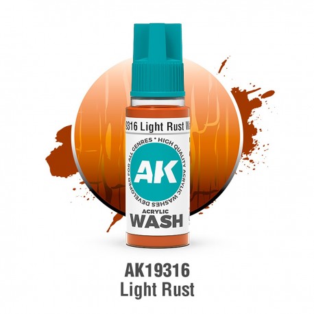 Bouteille de Lavage Acrylique Light Rust AK-Interactive