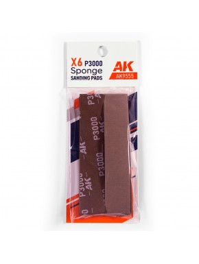Paquet de 6 éponges abrasives grain P3000 AK-Interactive