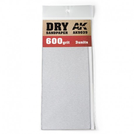 Paquet de papier de verre sec 600 d'AK-Interactive