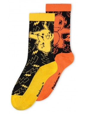 Chaussettes Crew Pokémon Pikachu et Salamèche