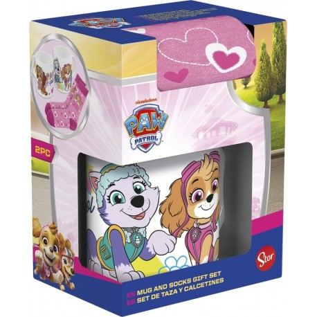 Conjunto de caneca e meias Paw Patrol Skye em caixa