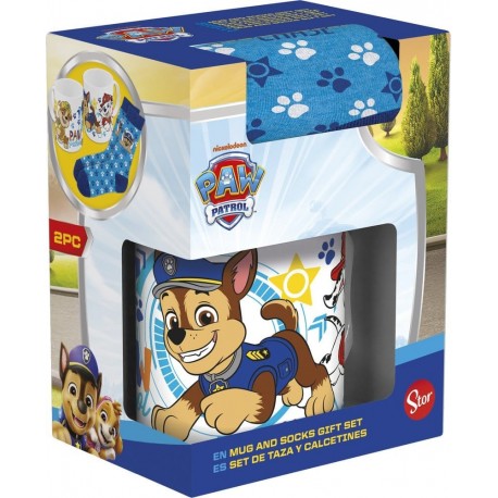 Conjunto de caneca e meias Paw Patrol com licença oficial