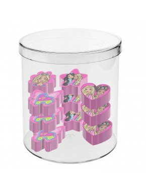 Cube en plastique avec 12 gommes Barbie