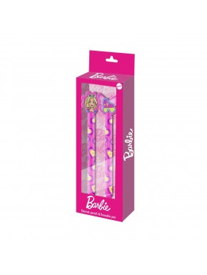Pack Barbie Stylo Gel Effaçable et Crayon Éternel, Rose