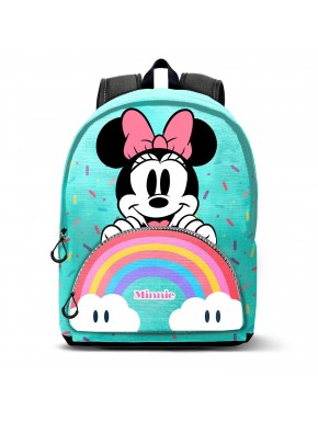 Sac à dos turquoise de Minnie Mouse avec arc-en-ciel