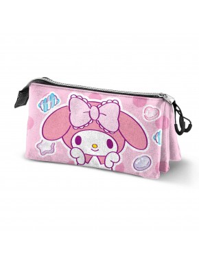 Estojo triplo rosa com My Melody