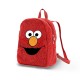 Sac à dos en peluche rouge avec visage d'Elmo.