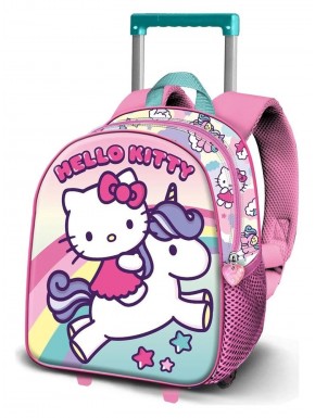 Mochila de rodinhas 3D Hello Kitty Unicórnio