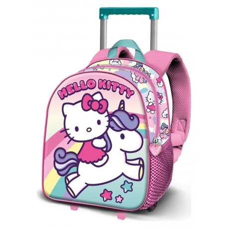 Mochila de rodinhas 3D Hello Kitty Unicórnio