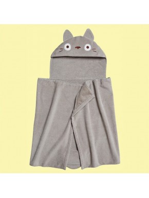 Cape de bain grise avec capuche Totoro de Studio Ghibli