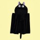 Capa de baño negra Jiji con capucha y orejas de gato