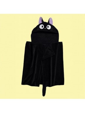Cape de bain noire Jiji avec capuche et oreilles de chat