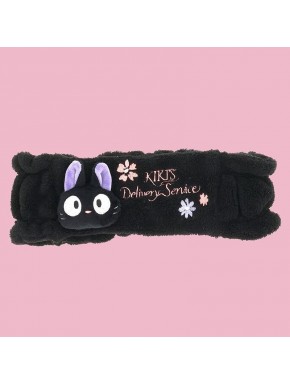 Bandeau Jiji noir avec fleurs brodées