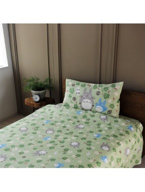 Housse de couette verte avec Totoro de Studio Ghibli