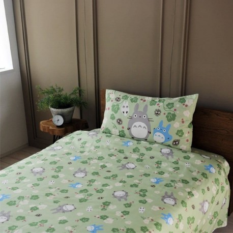 Housse de couette verte avec Totoro de Studio Ghibli