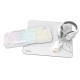 Kit gaming blanc KROM KENTA avec clavier, souris, casque et tapis RGB