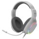 Kit gaming blanc KROM KENTA avec clavier, souris, casque et tapis RGB