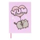 Caderno Pusheen rosa A5 com design de pelúcia