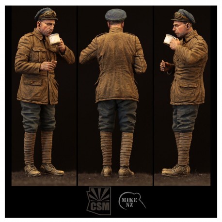 Figurine résine soldat britannique pause thé