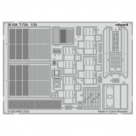 Conjunto de fotogravura Eduard para T-72A 1/35