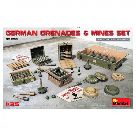 Ensemble de maquettes de grenades et mines allemandes 1/35 de MiniArt