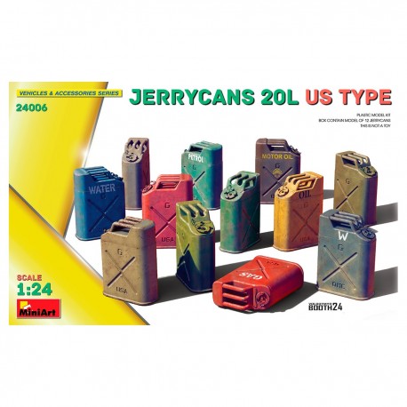 Maquette de jerrycans à l'échelle 1/24 de MiniArt