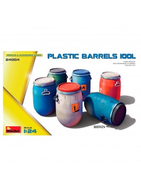 Kit de barils en plastique 100L à l'échelle 1/24 de MiniArt