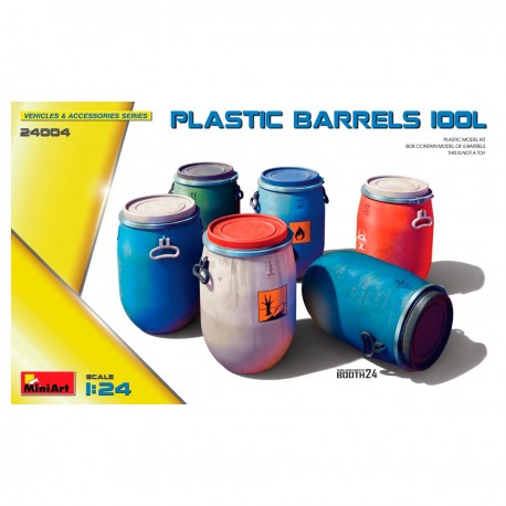 Kit de barils en plastique 100L à l'échelle 1/24 de MiniArt