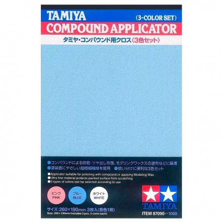 Chiffons de polissage Tamiya en 3 couleurs