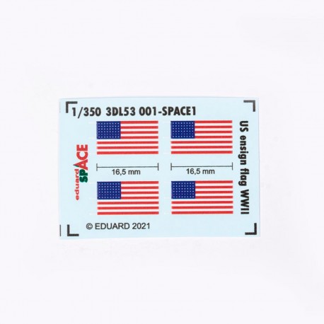 Calcas 3D bandera estadounidense WWII escala 1/350 Eduard