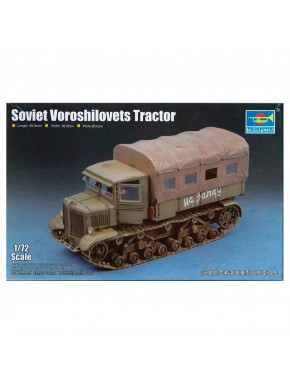 Modelo de trator soviético Voroshilovets escala 1/72 Trumpeter
