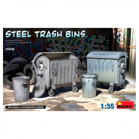Maquette de poubelles en acier MiniArt