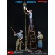 Figures de travailleurs et lampadaire MiniArt à l'échelle 1:35
