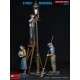 Figures de travailleurs et lampadaire MiniArt à l'échelle 1:35