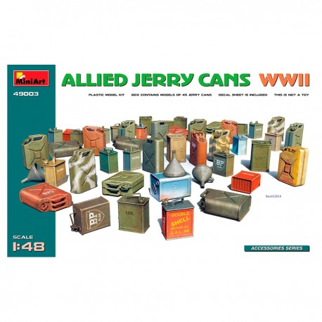 Maquette bidons Alliés WWII échelle 1:48