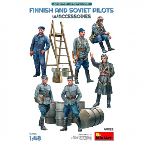 Ensemble de figurines de pilotes finnois et soviétiques à l'échelle 1/48