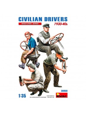 Kit miniature de figurines de conducteurs civils des années 30 et 40