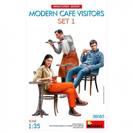 Kit visiteurs café moderne MiniArt échelle 1:35