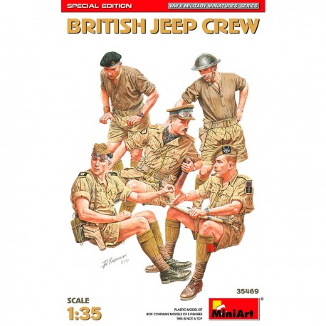 Ensemble de figurines britanniques de Jeep MiniArt à l'échelle 1/35