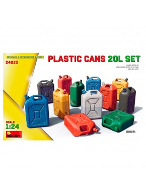 Ensemble de 12 bidons en plastique 20 litres échelle 1/24 MiniArt