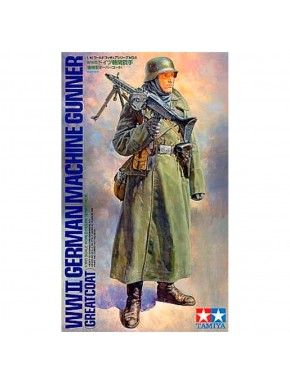 Modèle de mitrailleur allemand WWII avec manteau et MG42